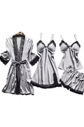 Set de 4 pijamale din Satin, Gri